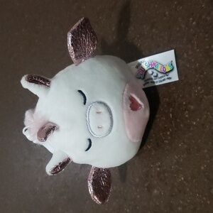 Squishmellow Rachel White Unicorn Plush Clip On with Heartt. 3.5" HTF Toy